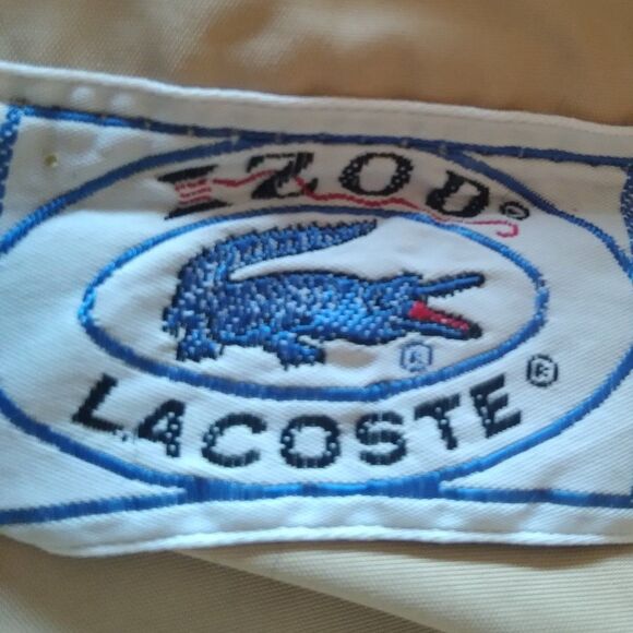 Vintage 80s Izod Lacoste Zipper Windbreaker Jacket Tan - Picture 6 of 7
